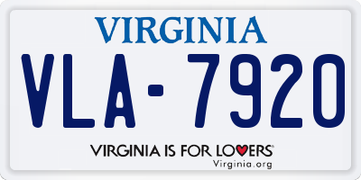 VA license plate VLA7920