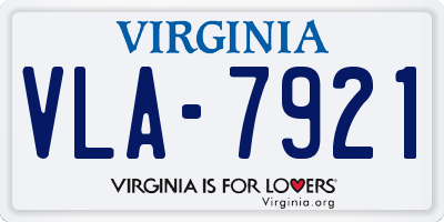 VA license plate VLA7921