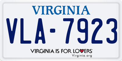 VA license plate VLA7923