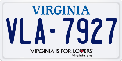 VA license plate VLA7927