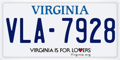 VA license plate VLA7928