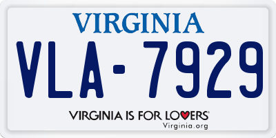 VA license plate VLA7929