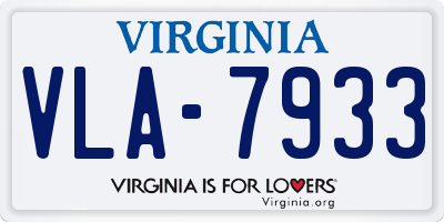 VA license plate VLA7933