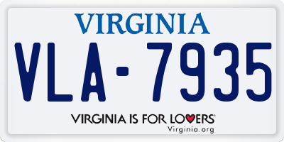 VA license plate VLA7935