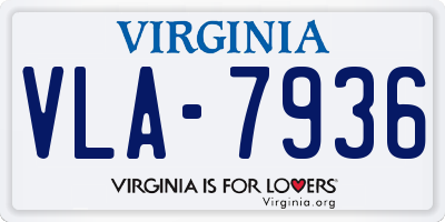 VA license plate VLA7936