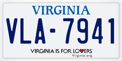 VA license plate VLA7941