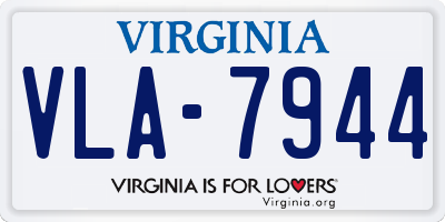 VA license plate VLA7944