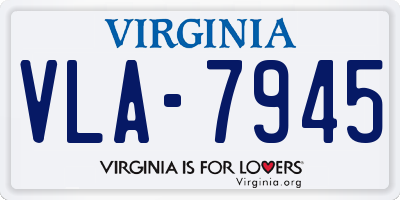 VA license plate VLA7945