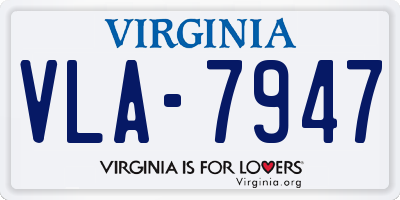 VA license plate VLA7947