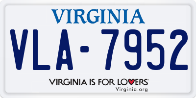 VA license plate VLA7952