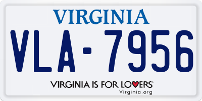 VA license plate VLA7956