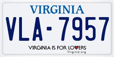 VA license plate VLA7957