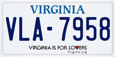 VA license plate VLA7958