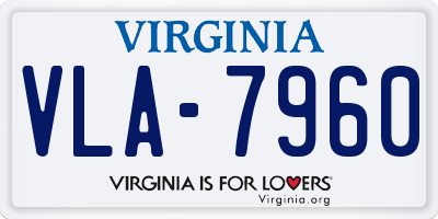 VA license plate VLA7960