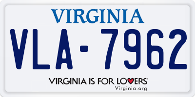 VA license plate VLA7962