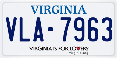 VA license plate VLA7963