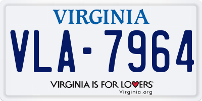 VA license plate VLA7964