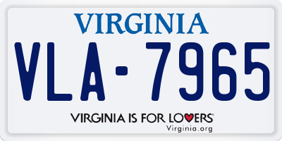 VA license plate VLA7965