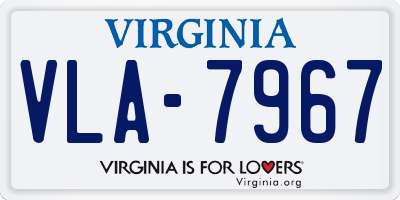 VA license plate VLA7967