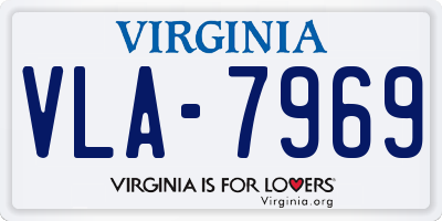 VA license plate VLA7969