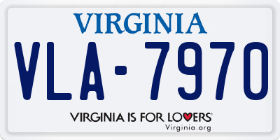 VA license plate VLA7970