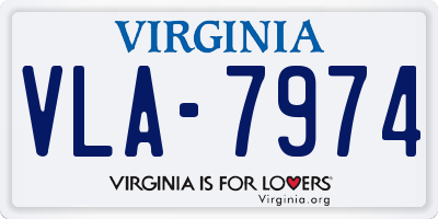VA license plate VLA7974