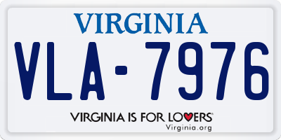 VA license plate VLA7976