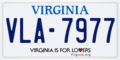 VA license plate VLA7977