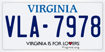 VA license plate VLA7978
