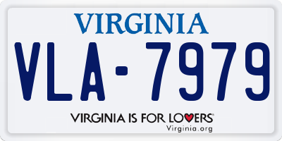 VA license plate VLA7979