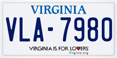 VA license plate VLA7980