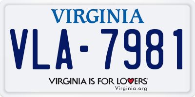 VA license plate VLA7981