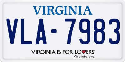 VA license plate VLA7983