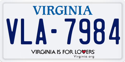 VA license plate VLA7984