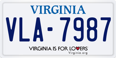 VA license plate VLA7987