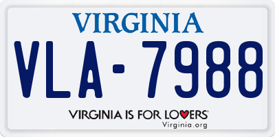 VA license plate VLA7988