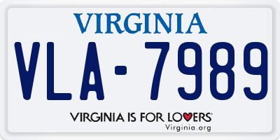 VA license plate VLA7989