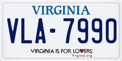 VA license plate VLA7990