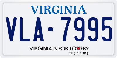 VA license plate VLA7995