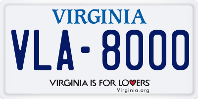 VA license plate VLA8000