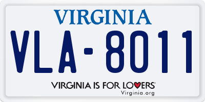 VA license plate VLA8011