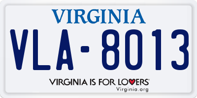 VA license plate VLA8013