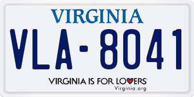 VA license plate VLA8041