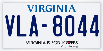 VA license plate VLA8044