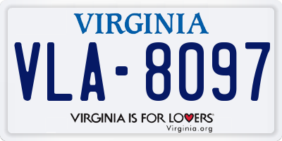 VA license plate VLA8097