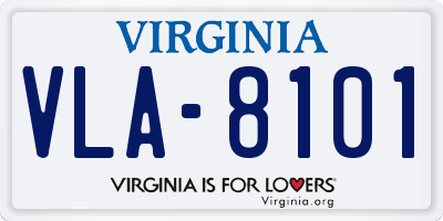VA license plate VLA8101