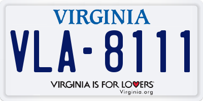 VA license plate VLA8111