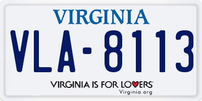 VA license plate VLA8113