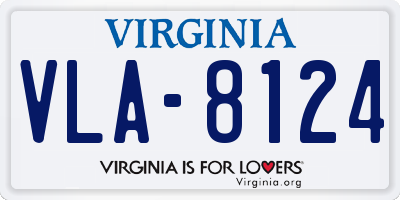 VA license plate VLA8124