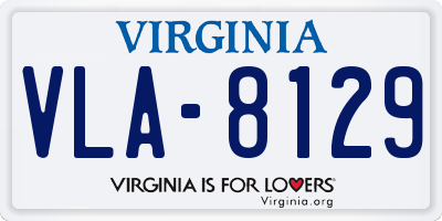 VA license plate VLA8129